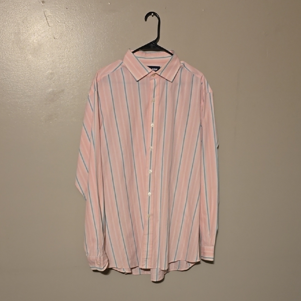 Polo Ralph Lauren Golf Button Down Longsleeve Shirt Pink/Blue Mens‎ Size XL